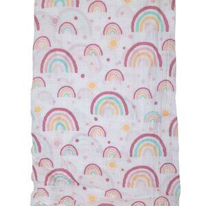 Parents Choice Sun Rainbow Muslin Swaddle Lovey Blanket 44" X 44"